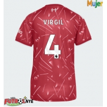 Camiseta Liverpool Virgil van Dijk #4 Primera Equipación para mujer 2026-27 manga corta